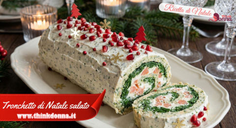 Tronchetto di Natale salato raffinato al salmone e spinaci: antipasto facile e scenografico delle Feste